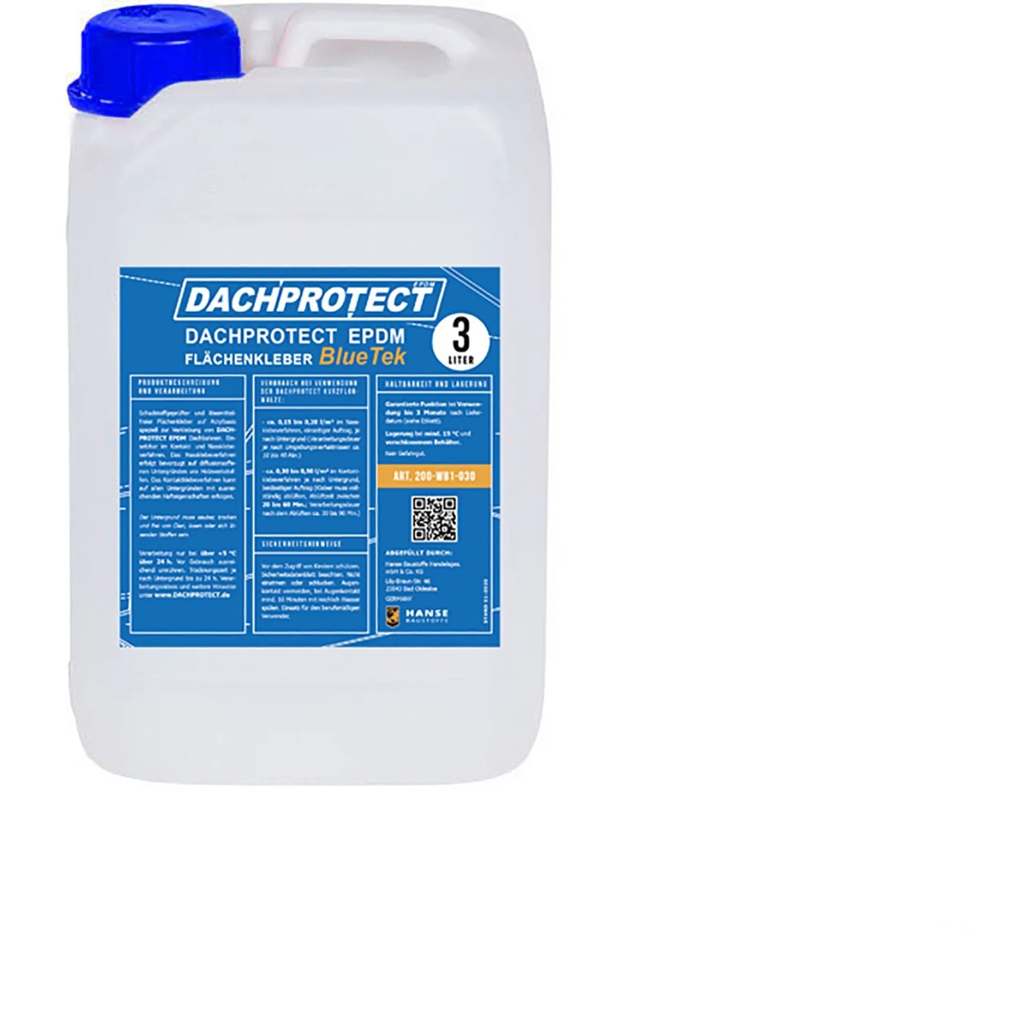Dachprotect EPDM Flächenkleber BlueTek 3 Liter