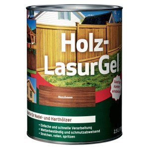 Dose Holzlasur-Gel Palisander 2,5l für Zäune und Holzbauteile.