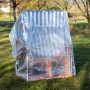 Transparente Acamp Abdeckhülle schützt Strandkorb vor Staub, Schmutz und Feuchtigkeit.
