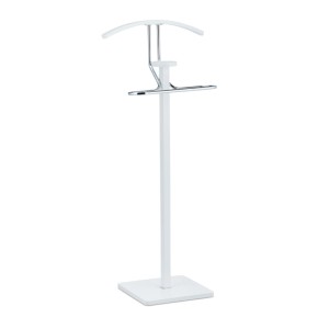 Relaxdays Stummer Diener MDF Stahl Weiß Freistehend 109,5 cm x 47 cm x 30 cm