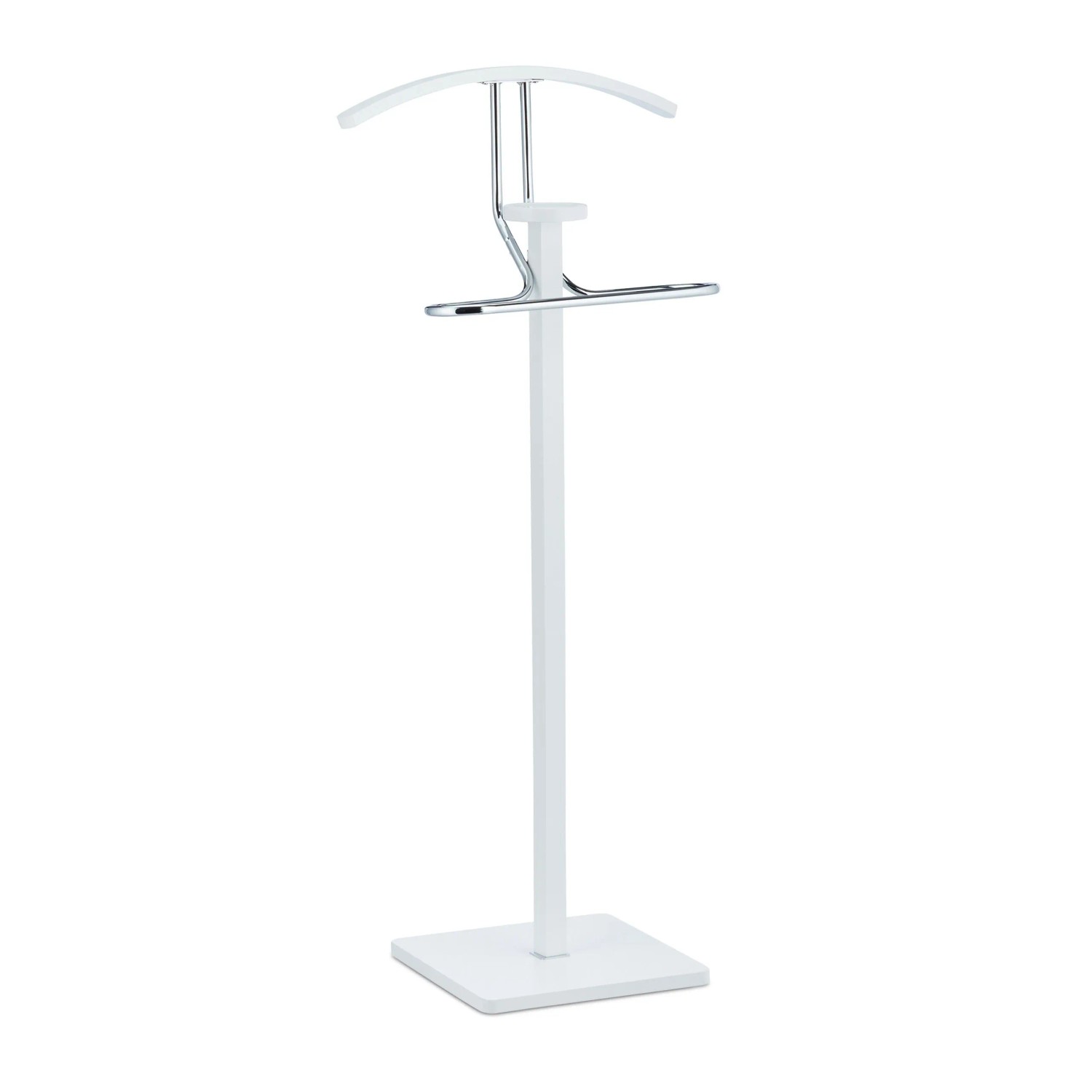 Relaxdays Stummer Diener MDF Stahl Weiß Freistehend 109,5 cm x 47 cm x 30 cm