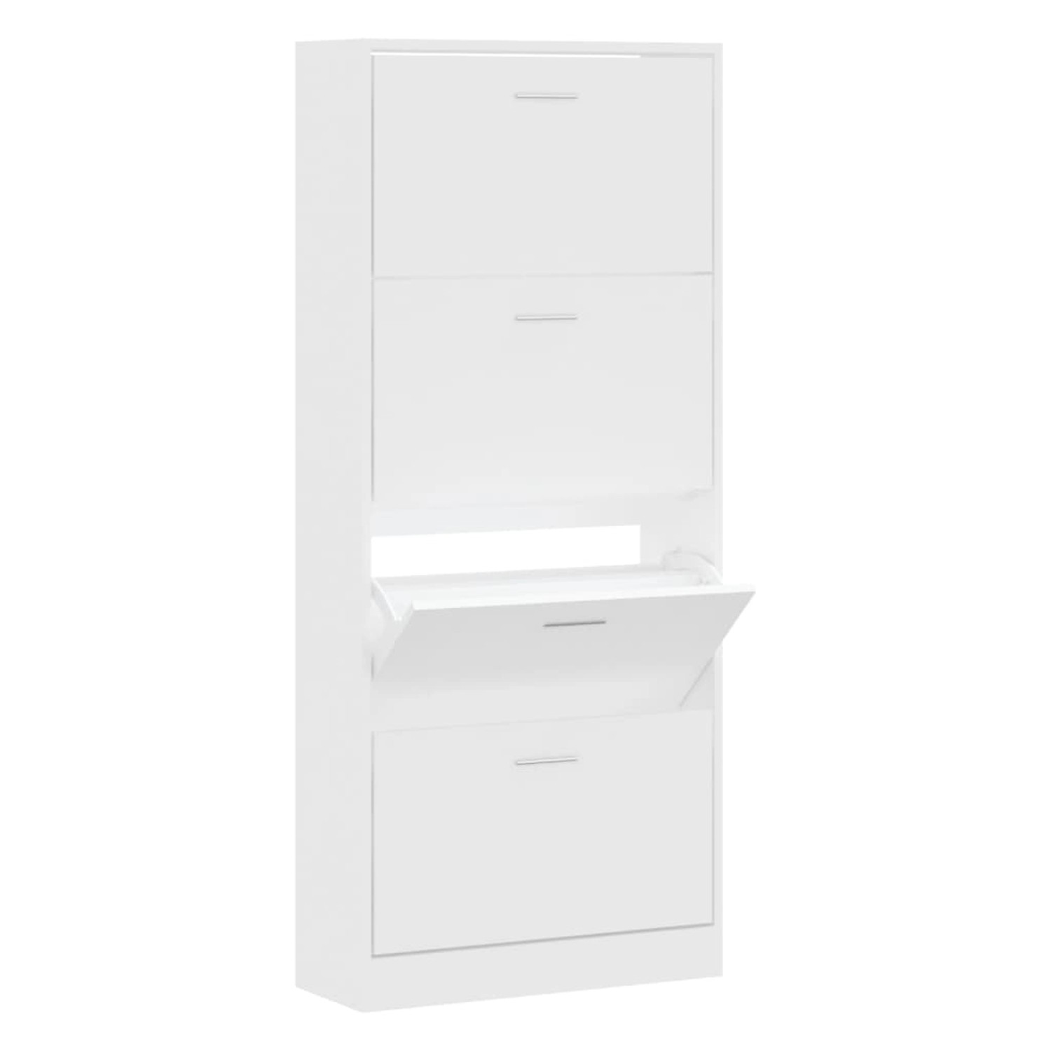 vidaXL Schuhschrank Weiß 63x24x147 cm Holzwerkstoff 342542 günstig online kaufen