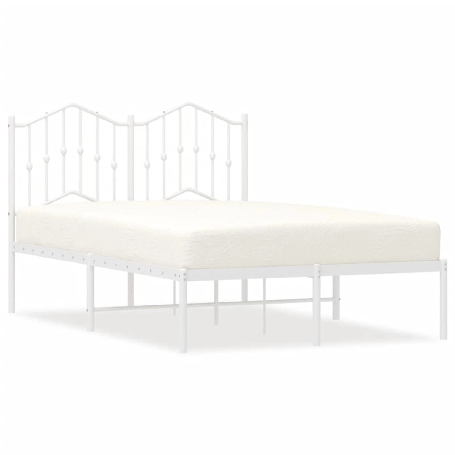 vidaXL Bettgestell mit Kopfteil Metall Weiß 120x190 cm Modell 191925827 günstig online kaufen