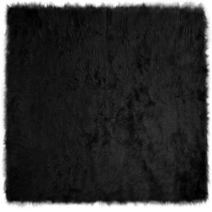 Schwarzer vidaXL Kunstschaffell Teppich Tafalla, 200x200cm, aus weichem Polyester.