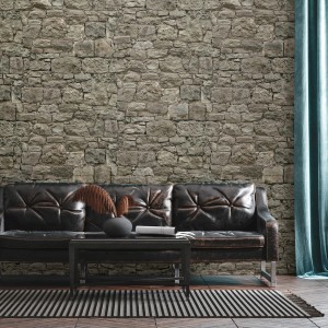 PROFHOME Fototapete in Steinoptik, grau-beige, matte Oberfläche. Wandgestaltung mit natürlichem Look.