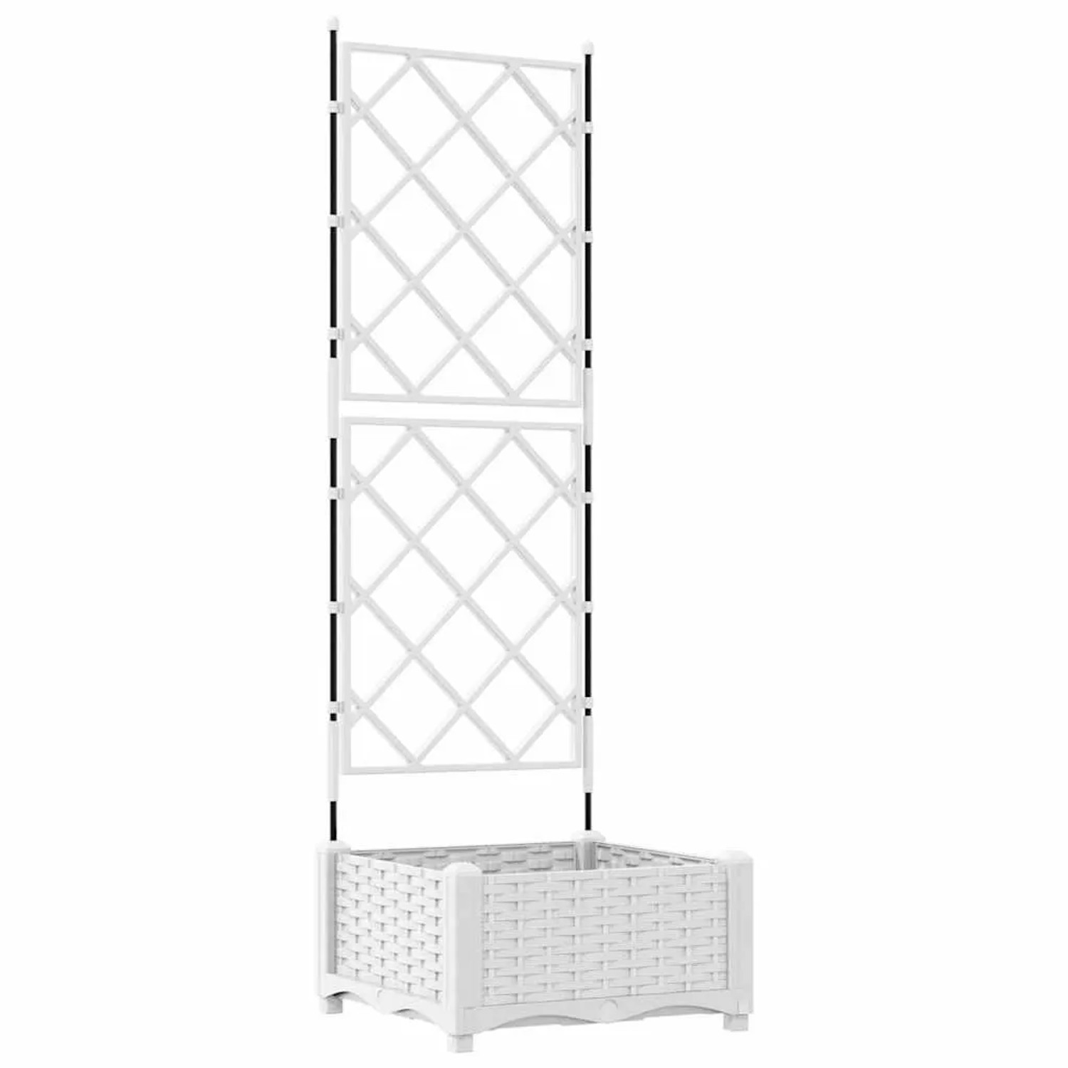 vidaXL Garten-Pflanzgefäß Weiß 40 x 40 x 125,5 cm Stahl 42002903 günstig online kaufen