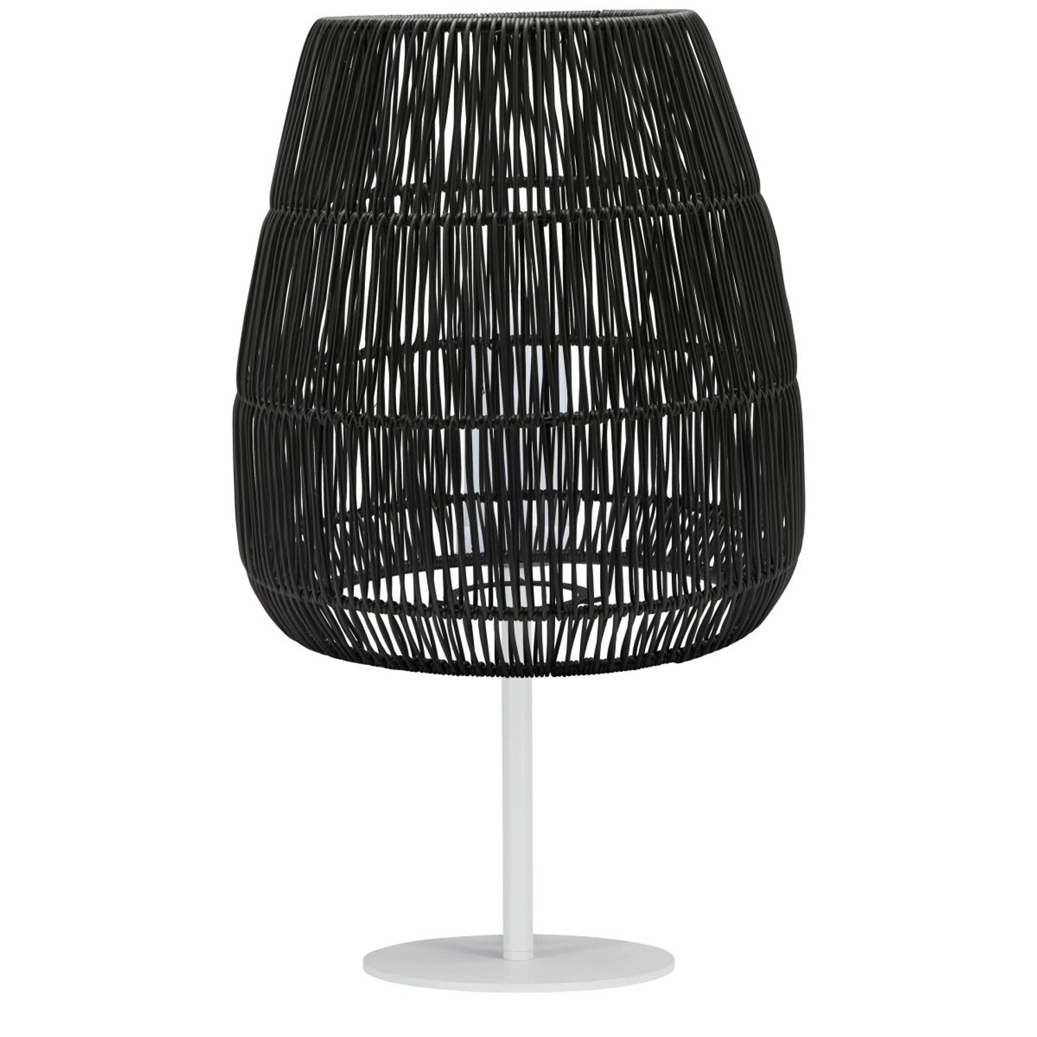 PR Home Agnar Saigon Terrassen Outdoor Stehlampe Weiß Rattan Schwarz IP44 71x38cm E27