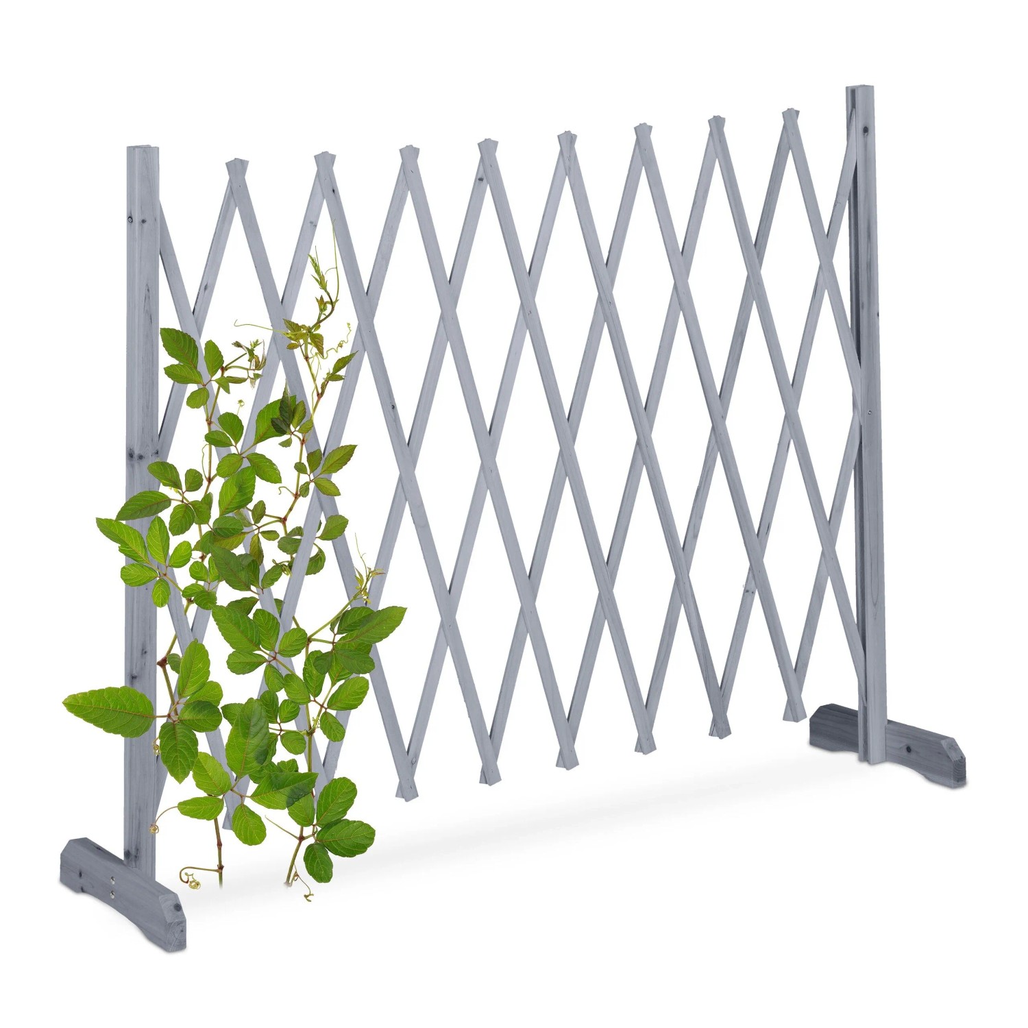 Relaxdays Rankgitter Tannenholz Grau Ausziehbar 90 cm x 28 cm 1,2 kg