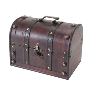 HMF 6404-130 Schatztruhe Schatzkiste Holztruhe Schloss 30 x 20 x 22 cm Italien