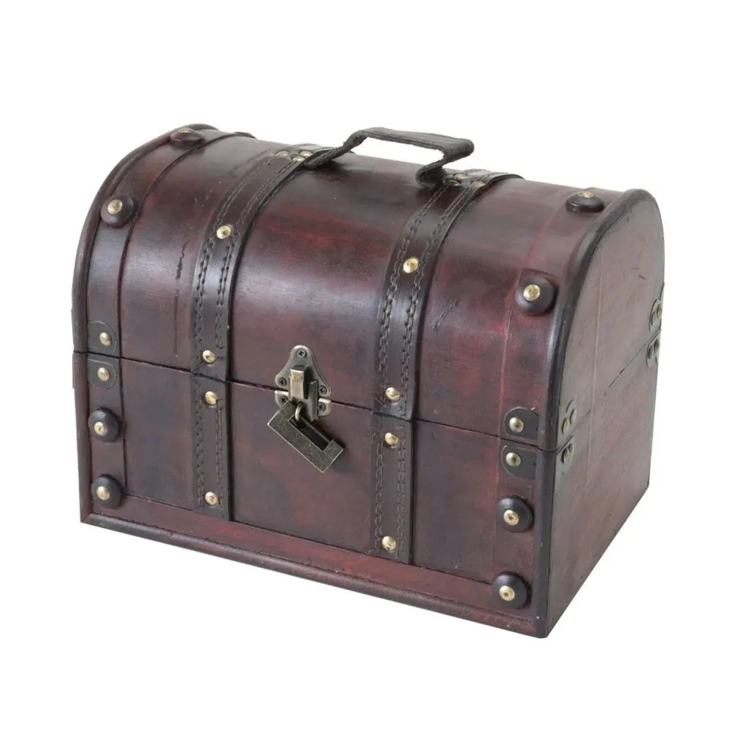 HMF 6404-130 Schatztruhe Schatzkiste Holztruhe Schloss 30 x 20 x 22 cm Italien