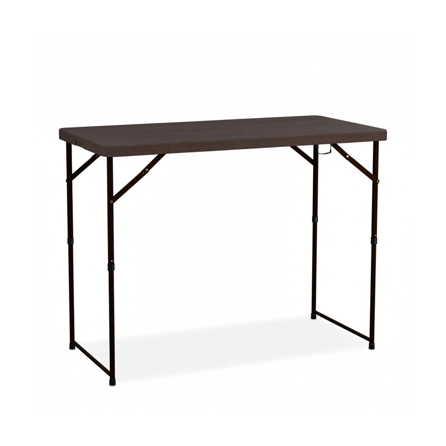 Relaxdays Gartentisch Kunststoff Stahl Braun Klappbar Höhenverstellbar 120 cm x 60 cm 7,6 kg