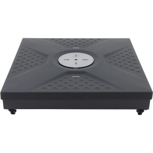 Grauer Doppler Stahlrahmenständer Active Easy Push, 88x88 cm, mit Rollen für Ampelschirme.