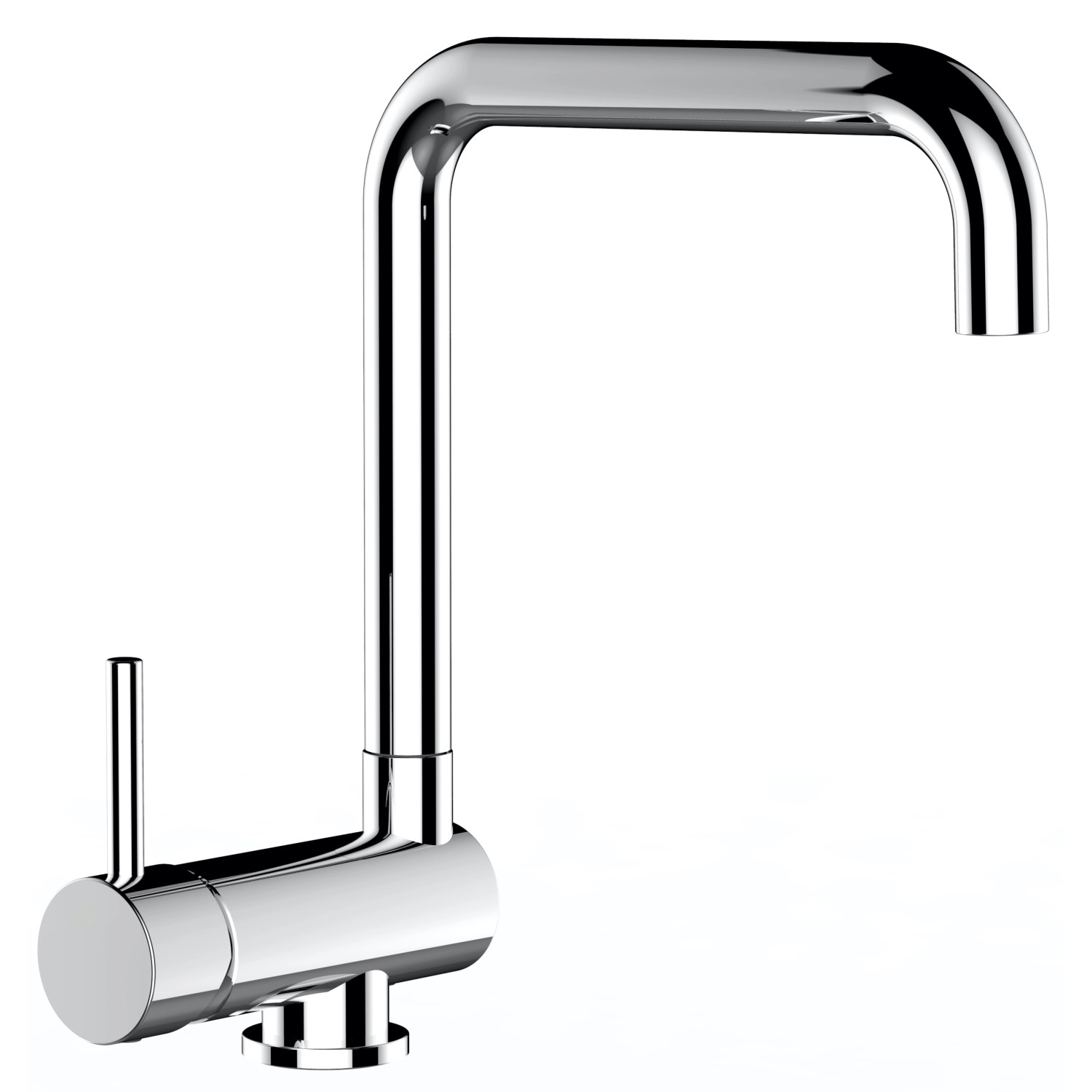 VIZIO Wasserhahn Vorfenster Küchenarmatur Umklappbar 6 CM LINKER HEBEL mit 360° Schwenkbarem N Auslauf Verchromt