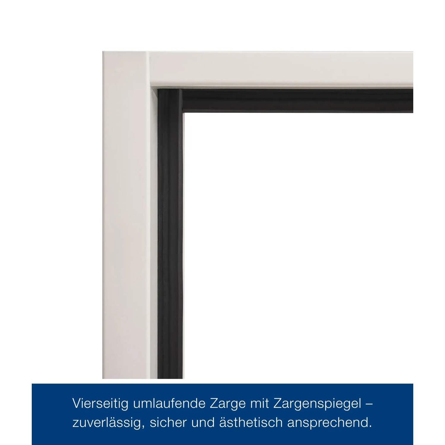 Detailansicht der Hörmann Brandschutzklappe T30 H8-5, grauweiße Stahltür mit Zarge.