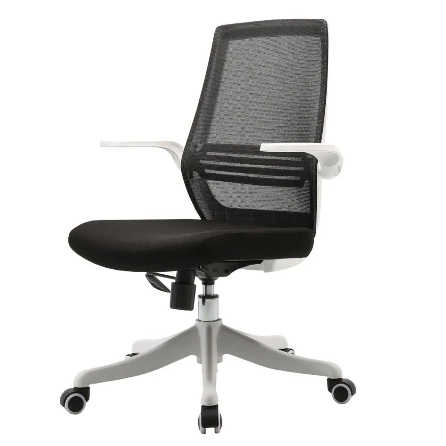 MCW Moderner Bürostuhl J88 Schreibtischstuhl Ergonomisch Atmungsaktiv Taillenstütze Anhebbare Armlehne Schwarz