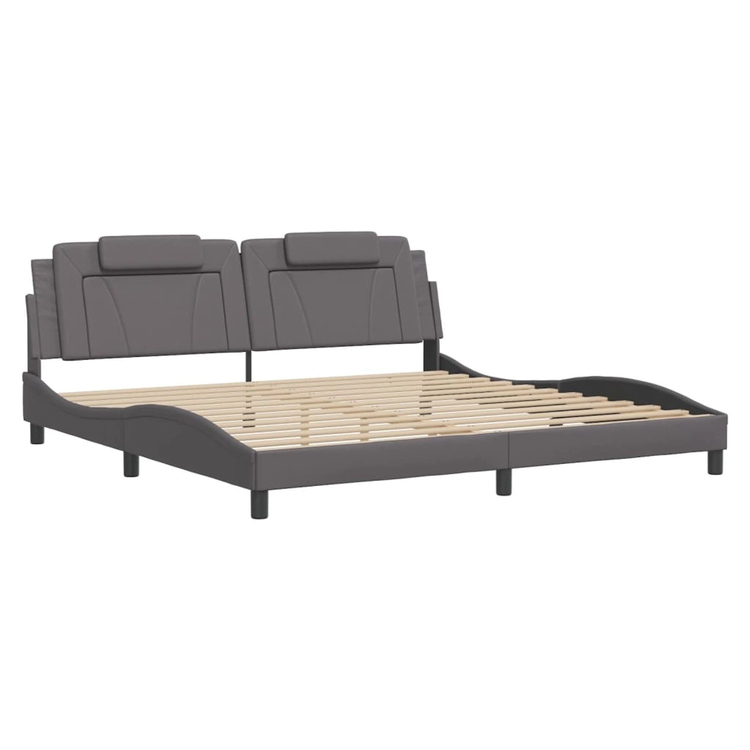 vidaXL Bettgestell Viana mit LED ohne Matratze Grau 200x200 cm Kunstleder 3 günstig online kaufen