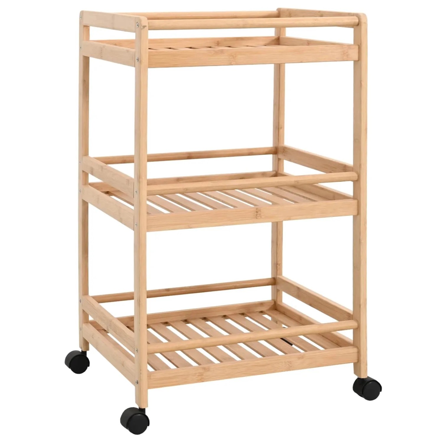 vidaXL Küchenwagen mit Rädern Natur 46 x 38 x 76 cm Bambus 42028297