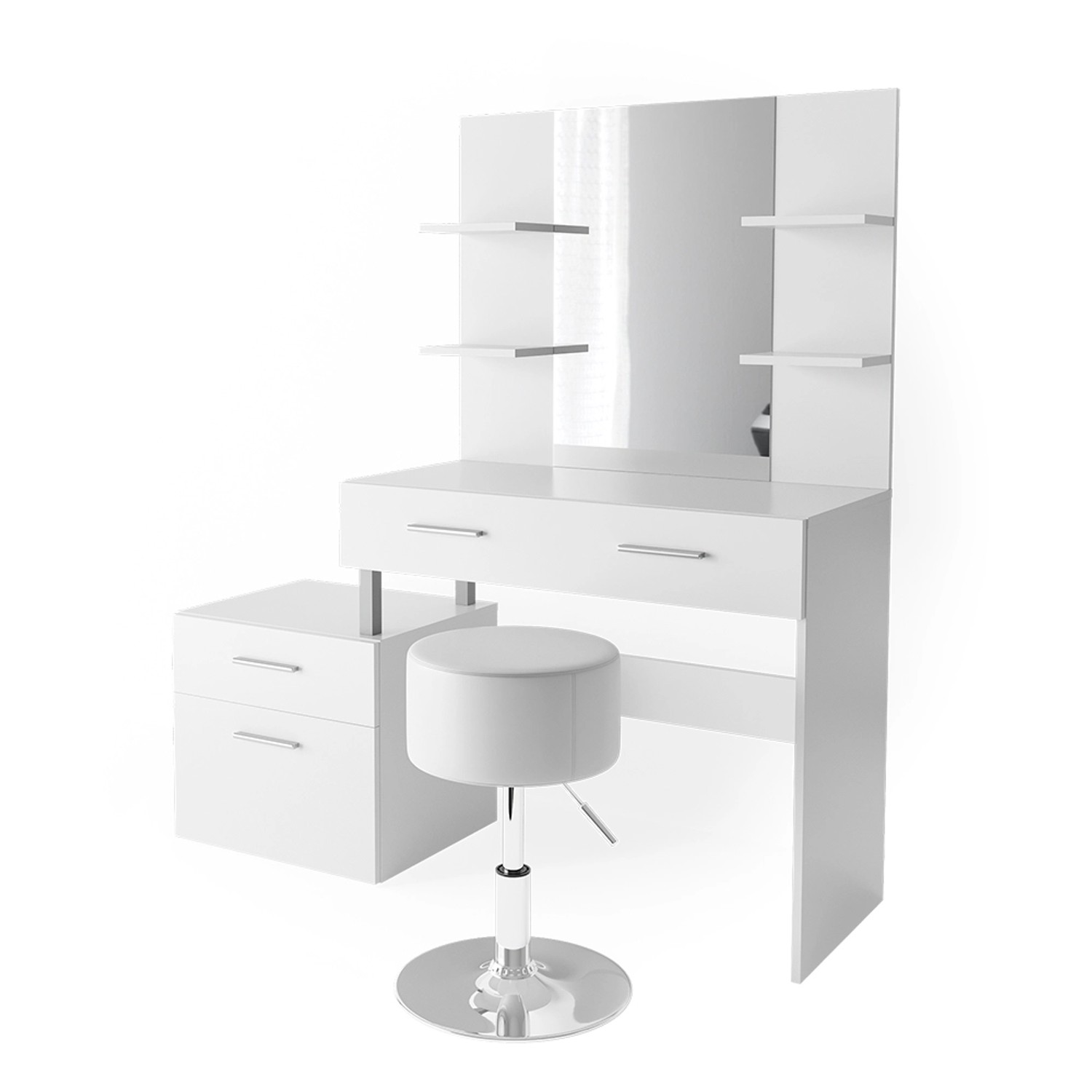 Vicco Schminktisch Maria Weiß 132 cm mit Hocker