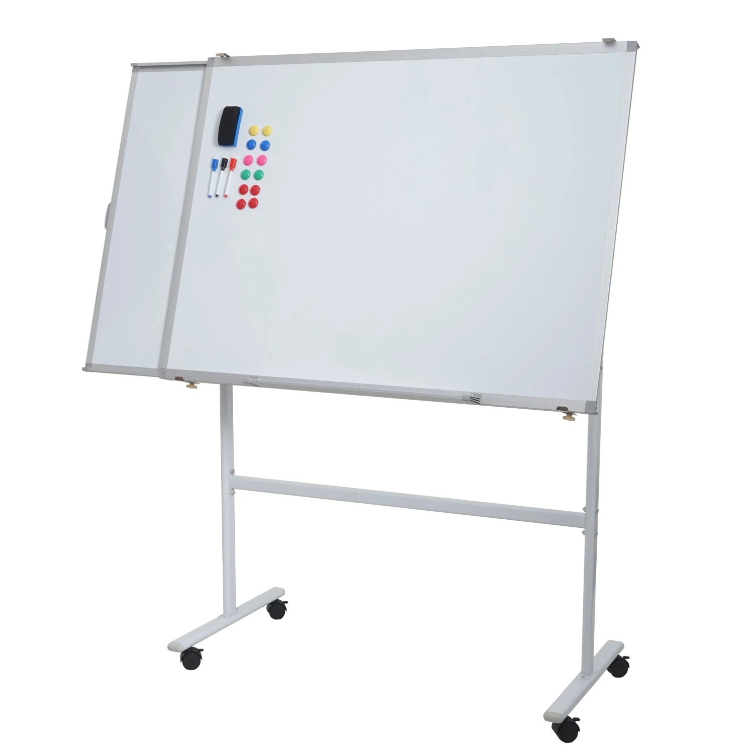 Proregal Whiteboard HxBxT 167x186x57 cm Mobil Rollbar Inkl. Zubehör Mit Aus günstig online kaufen
