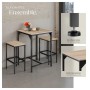 Tectake Barset Inverness 3 Teilig Tisch Mit 2 Hockern 120 x 60 x 91 cm Industrial Holz Hell Eiche Sonoma_3