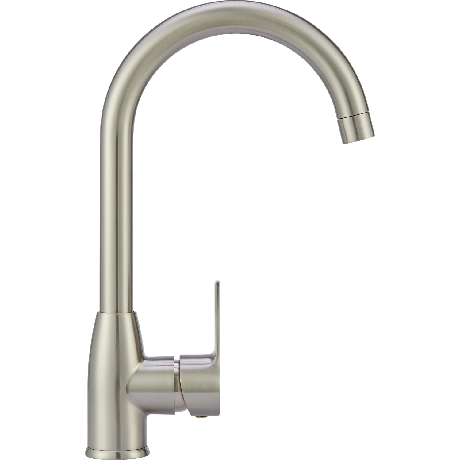 Küchenarmatur Lattari Einhebel in Edelstahl-Optik, schwenkbar.