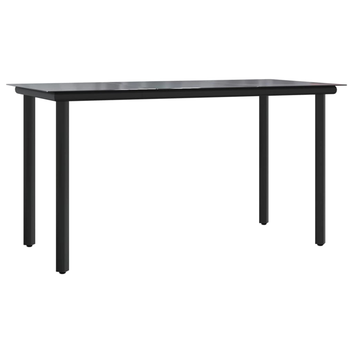 vidaXL Garten-Esstisch Schwarz 200x100x74 cm Stahl und Hartglas 319284 günstig online kaufen