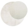 Runder vidaXL OVIEDO Kurzflor Teppich in Creme, Ø 160 cm. Weiche Polyester-Textur, Detailansicht des dichten Flors.