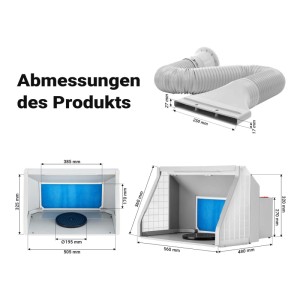 Wiltec Airbrush Absauganlage 9M³/Min Beleuchtung 2-Stufen-Schalter Doppellüfter