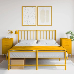 vidaXL Nachttische 2 Stk, Senfgelb 36x39x68 cm Stahl 843085