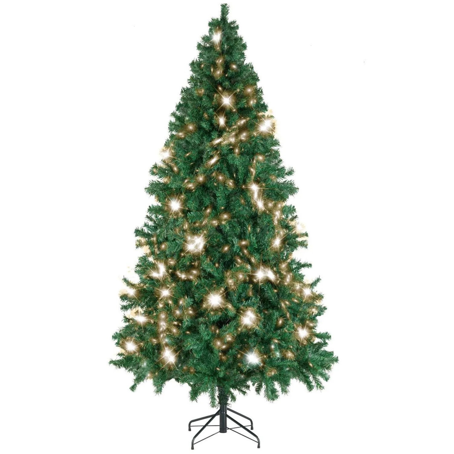 Tectake Set Weihnachtsbaum Mit Lichterkette Künstlich In Grün Mit Dichten Nadeln Detailliert Und Naturgetreu 130 X 130 X 230 Cm Grün