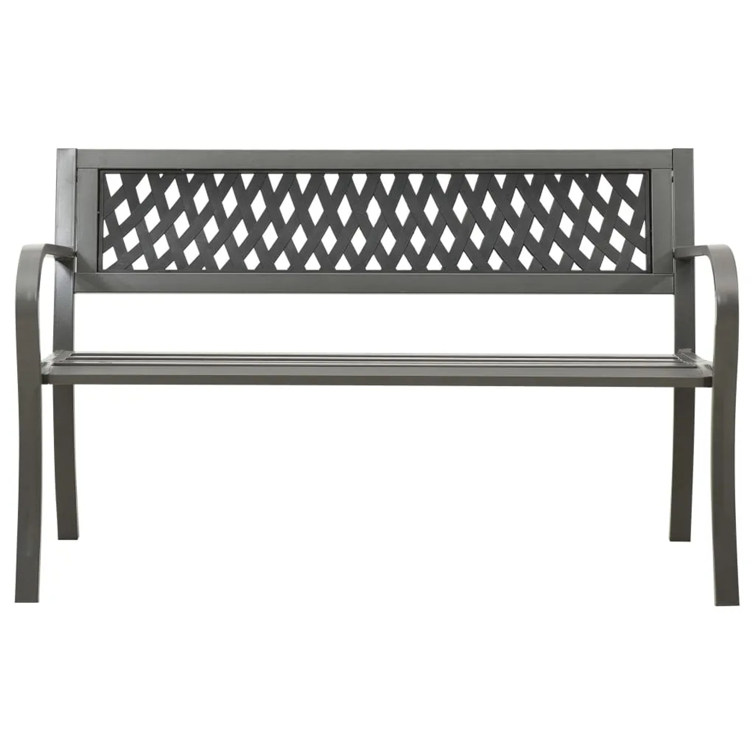 vidaXL Gartenbank 125 cm Stahl Grau