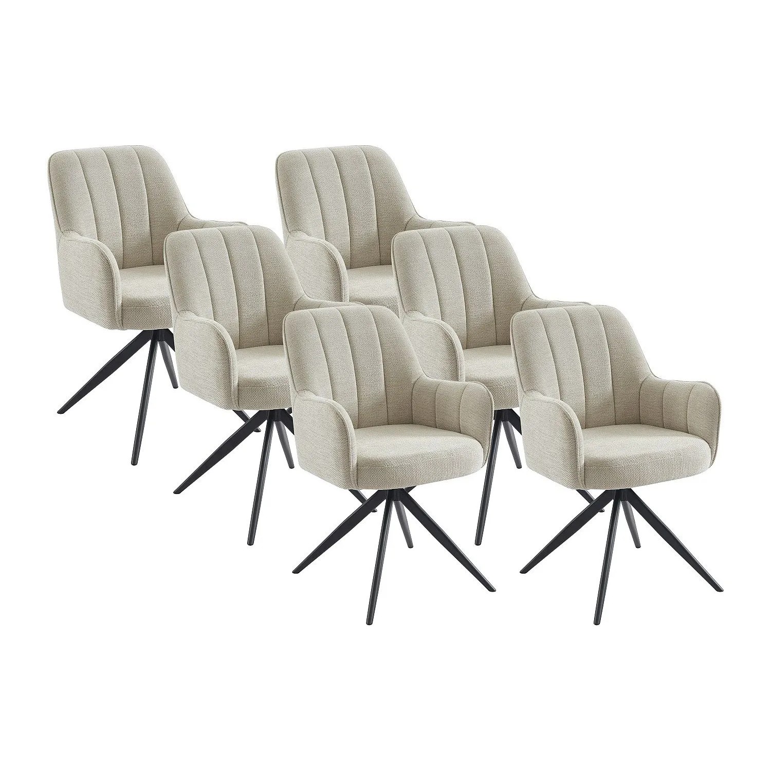 Vente-unique Stuhl Lejina Cremefarben 58.5 cm