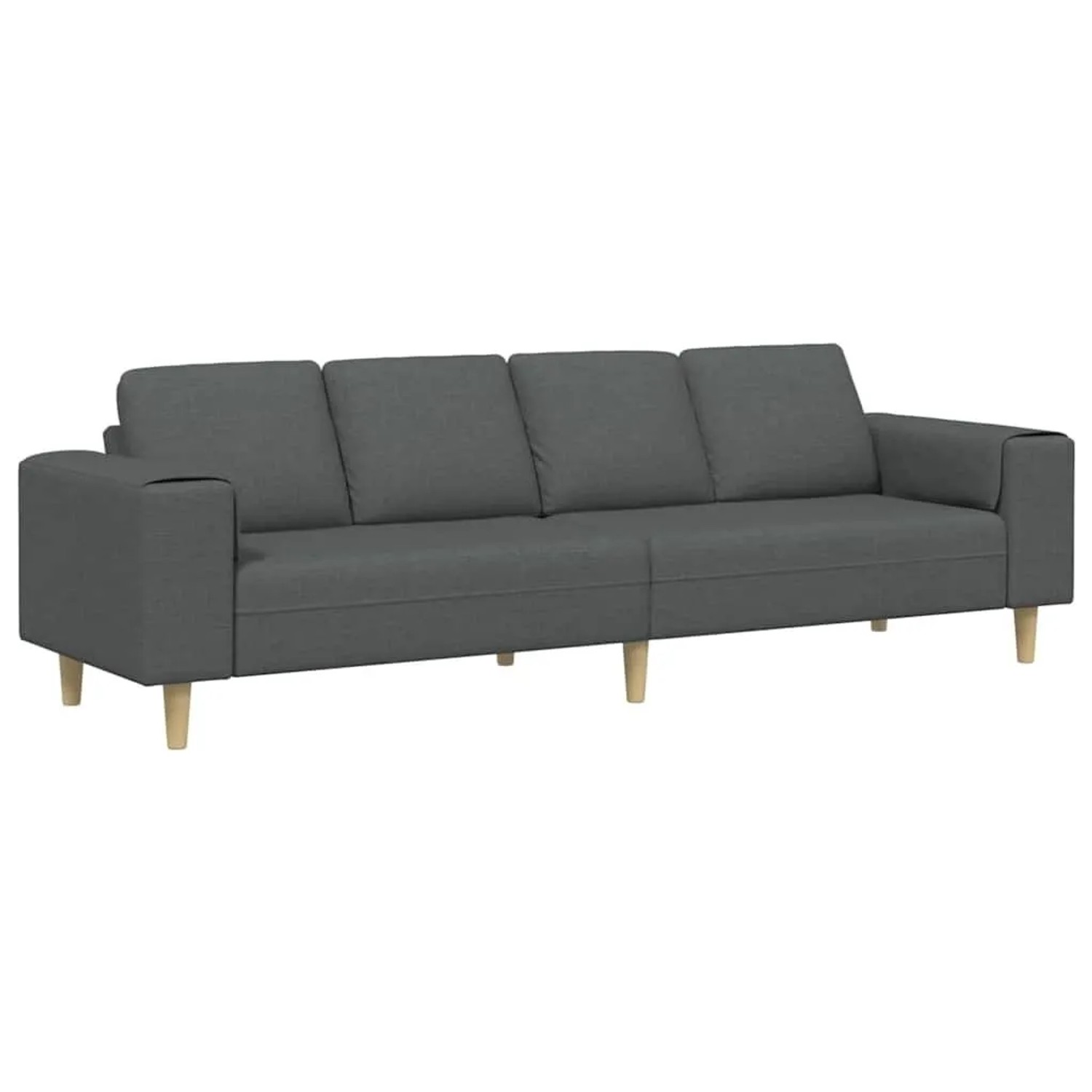 vidaXL Wohnzimmer Couch Dunkelgrau 250 x 77 x 76 cm Polyester 3335082
