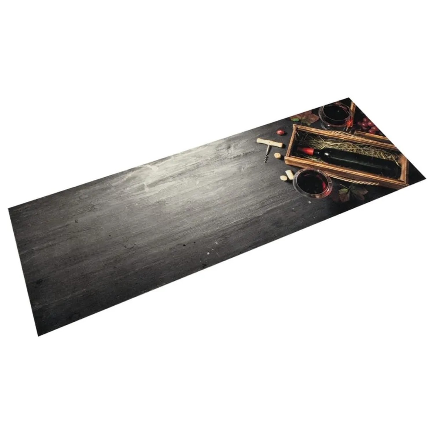 vidaXL Küchenteppich Waschbar Weinflasche 60x180 cm Samt 4005603