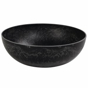 Schwarze, marmorierte Pflanzschale (25x9 cm) für den Außenbereich von matches21.