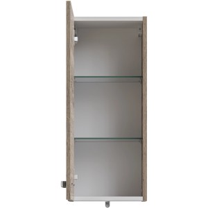 Offener Pelipal Bad-Hängeschrank Quickset 313 in Sanremo Eiche mit zwei Einlegeböden.