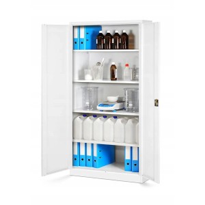 Jan Nowak Aktenschrank Metallschrank JAN H Weiß 195x90x40 cm mit 3-Punkt-Verriegelung