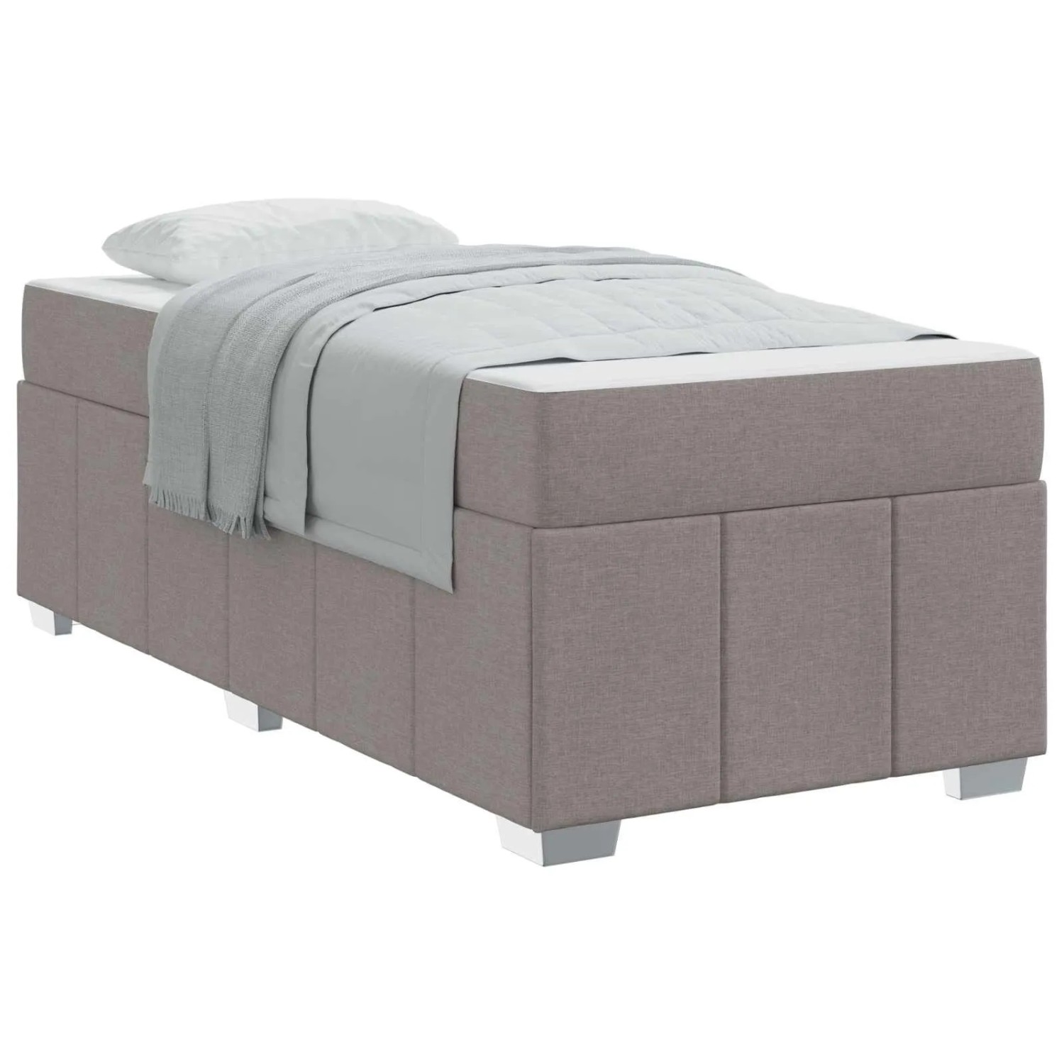vidaXL Bettrahmen mit Matratze Taupe 90 x 190 cm Stoff 3398255
