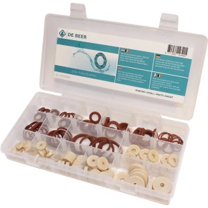 KÖRO Fiber-Ringe und Hahnscheiben Set, 150-teilig, sortiert in Box.