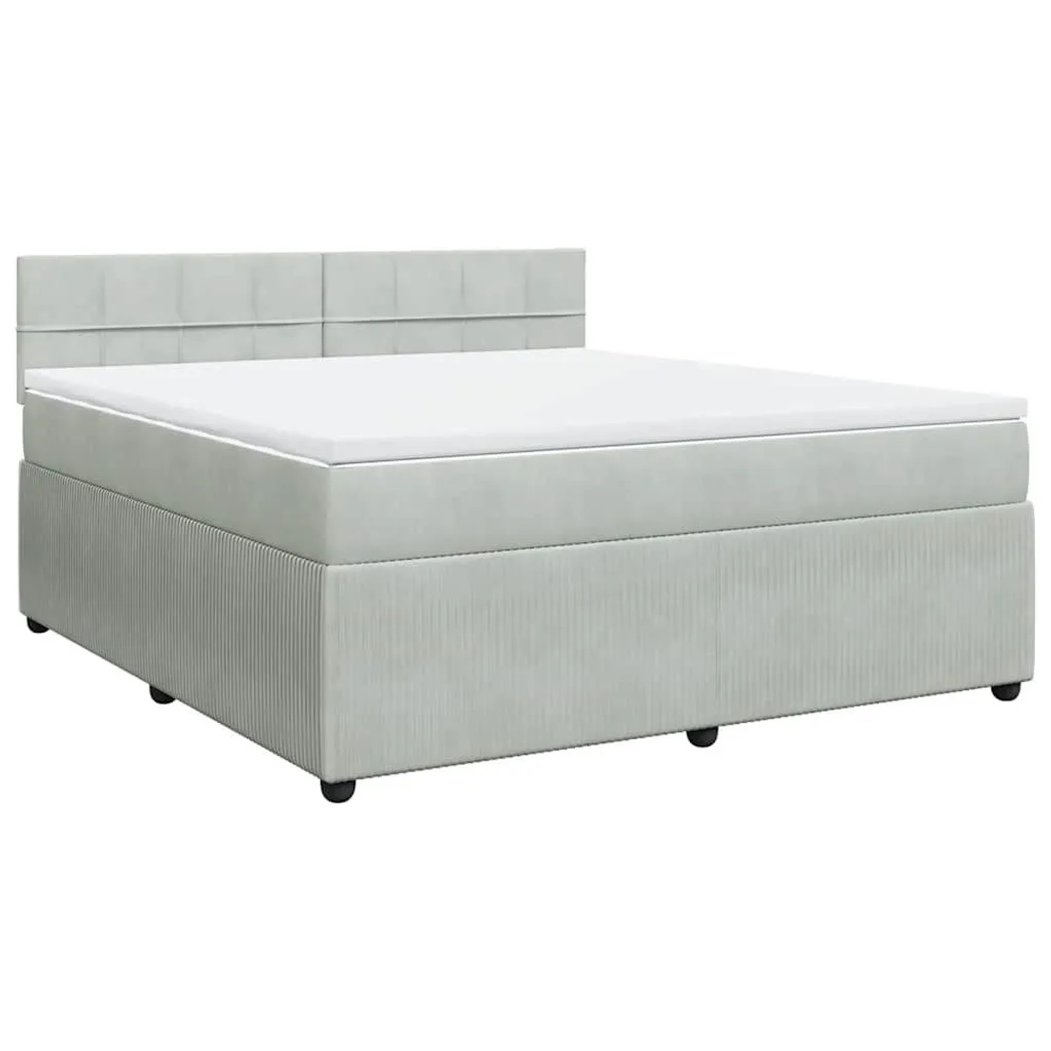 vidaXL Boxspringbett mit Matratze Hellgrau 180x200 cm Samt 3287806 günstig online kaufen