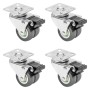 HMF 6720 Doppelte Schwerlastrollen Bremse Polyurethan 4 Stück 50 mm bis 400 kg Grau
