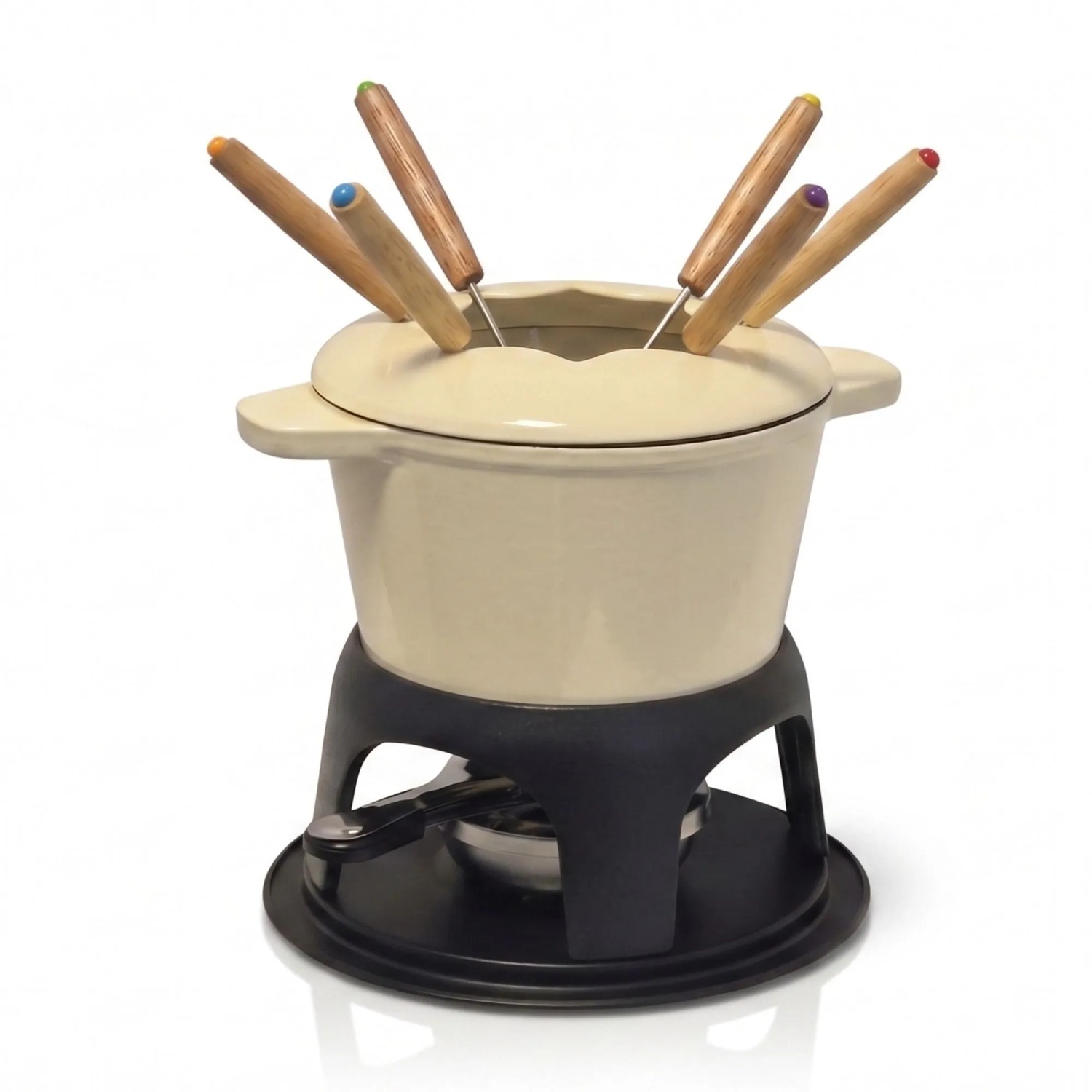 osoltus Fondue Käsefondue Gusseisen 16cm Creme Emaille