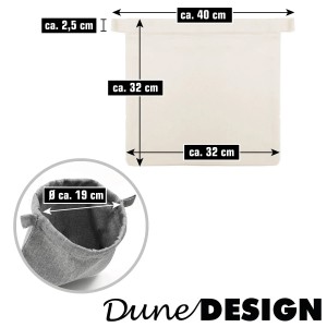 DuneDesign 4er Set Stoffbeutel Nordic, beige/grau, 32x32cm, für Weihnachtsgeschenke.