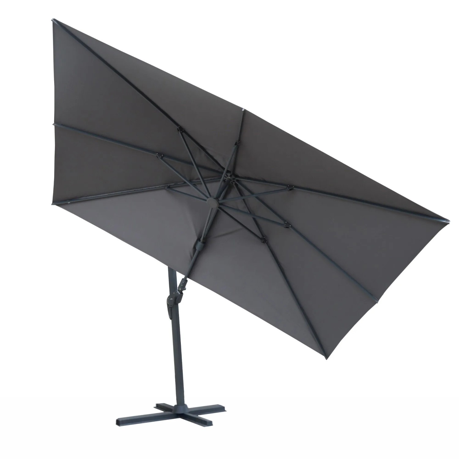 osoltus Ampelschirm KOS Alu Vario Max 360 X 250cm Axial Schwenkbar Grau
