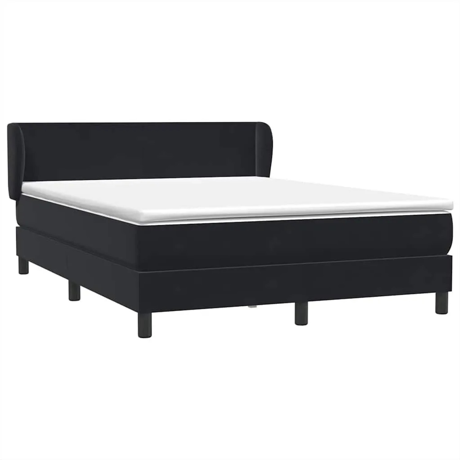 vidaXL Boxspringbett mit Matratze Schwarz 140x210 cm Samt 3317357 günstig online kaufen