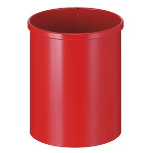 Roter, runder PROREGAL Metall Papierkorb, 15 Liter. Stilvoller Mülleimer für Büro und Zuhause.