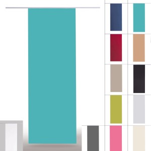 Bestlivings Flächenvorhang Ellen in Türkis. Blickdichter Fenstervorhang für Wohn- und Schlafzimmer.