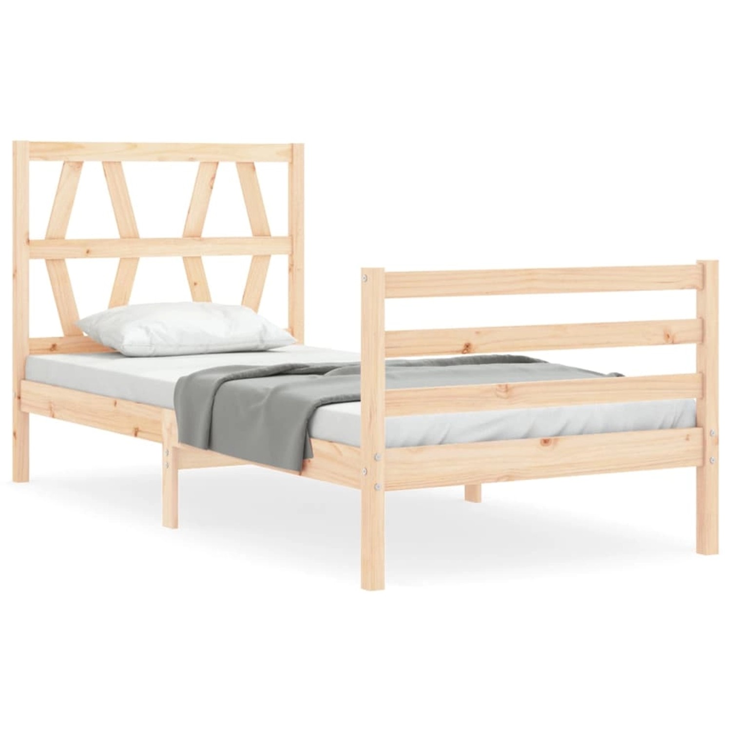 vidaXL Massivholzbett mit Kopfteil 100x200 cm 3194366 günstig online kaufen