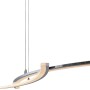 Moderne LED-Pendelleuchte Theo in Chrom, dimmbar und ein echter Hingucker.