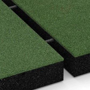 WARCO Fallschutzplatte, 50x50x8 cm, grasgrün, für sichere Spielplätze und Outdoor-Bereiche.